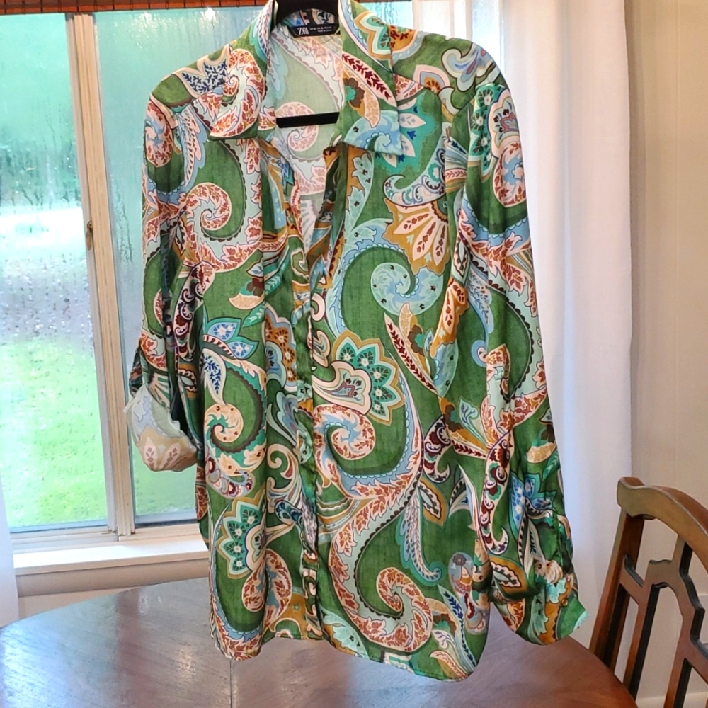 ZARA silky blouse